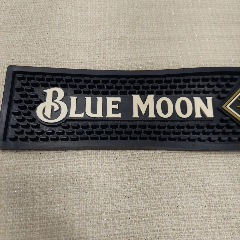 Blue Moon Brewing Co Rubber Bar Spill Mat Rail Runner Navy Blue 21 Inch